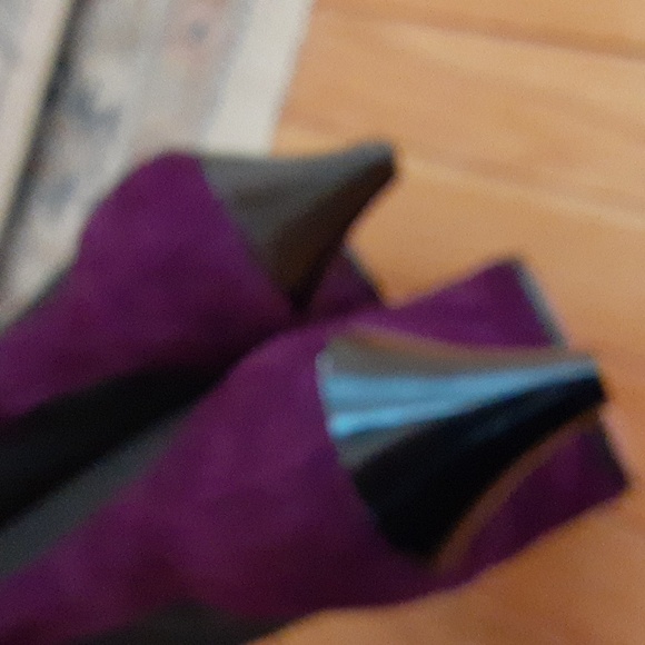 Eileen Shields Purple Suede sock Boot Sz 41 /US 10 Italy - Picture 12 of 14